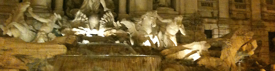 Trevi fountain at night